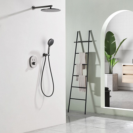 Душевой набор Black&White Gravity GH-9201-GM термостат, оружейная сталь