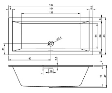 Акриловая ванна Riho Rethink Cubic 180x80 белый глянец B106001005