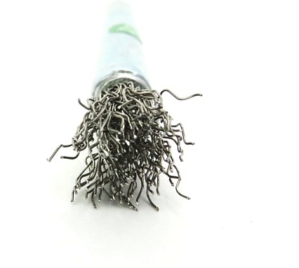 Щетка концевая EuroBrush Д10х118мм, c хв-м д6х20мм, ворс гофр нерж сталь 0.3 мм, на дрель 13-088 EB-E10SS3