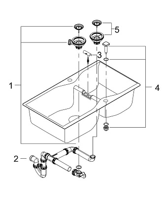 Кухонная мойка Grohe K700 31658AP0 90 см черный гранит