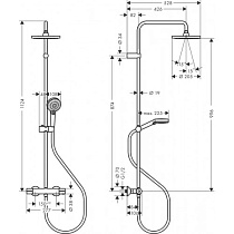 Душевая стойка Hansgrohe Vernis Blend 230 1jet 26318000 с термостатом, хром