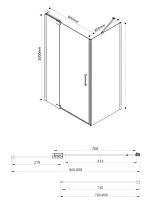 Душевой уголок Vincea Extra VSR-1E 80/90x80 хром, прозрачный