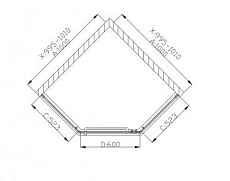 Поддон для душа Grossman Pragma PR-ST-100D 100x100 пятиугольный