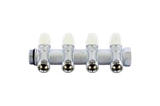 Коллектор Tiemme 4 отвода, регулируемый 1&quot;х1/2(16) MAXIMA (никель) 1860020 / 1868K