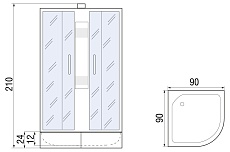 Душевая кабина River Rein Б/К 90/24 МТ 90x90 матовая, без крыши