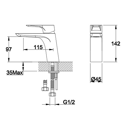 Смеситель для раковины Orans OLS-K1078