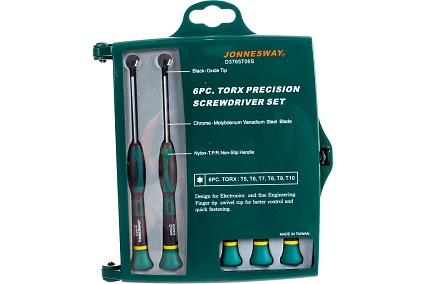 Набор отверток для точной механики TORX Т5-Т10 6 предметов Jonnesway D3765T06S