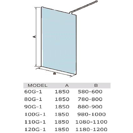 Душевая перегородка WeltWasser WW400 90G-1 90x185 прозрачная