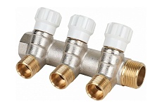 Коллектор MVI латунный с регулирующими вентилями 1"x3/4"x3 выхода MM.403.0605