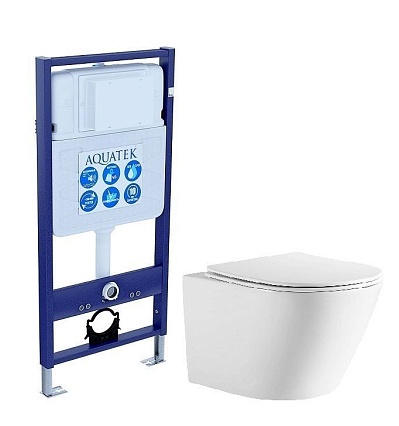Подвесной унитаз SET Aquatek Либерти с инсталляцией