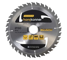 Диск пильный 190х30 мм, 36Z Hanskonner H9022-190-30-36T
