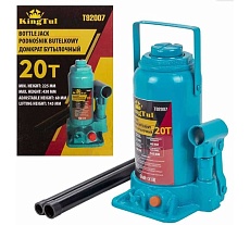 Домкрат бутылочный KingTul 20 т, с клапаном (h min - 225 мм, h max - 430 мм, ход штока - 145 мм, ход винта - 60 мм) KT-T92007(52687)
