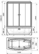 Душевой бокс Радомир Элис 1-04-1-1-0-0940 прозрачные шторки 168x85 L