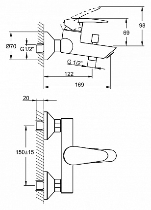 Душевой набор VitrA Dynamic S A49152EXP