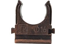 Крепеж-клипса для трубы Electraline ПВХ, цвет медный век 10 шт BTK1-16-16-10