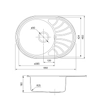 Кухонная мойка Iddis Suno SUN65SDi77 65 см без отверстий, сатин