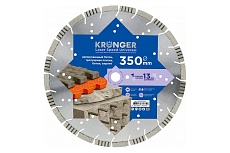 Диск алмазный сегментный по армированному бетону Laser Speed Universal 350x3.5x13x25.4 мм Kronger B200350SU