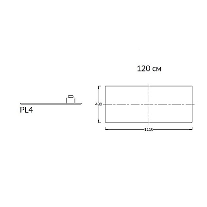 Полка Kerama Marazzi Plaza Next 120 см, фондамента серый PL4.DL500920R\120