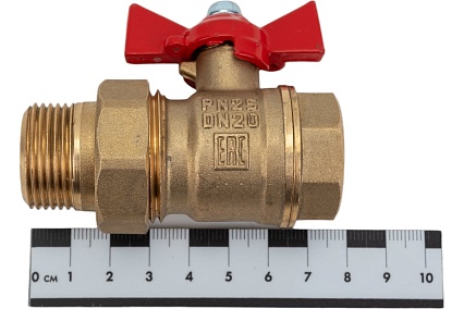 Латунный шаровой кран для воды Valfex OPTIMA 3/4" ВР/НР бабочка VF.227.L0B1.034.Bir