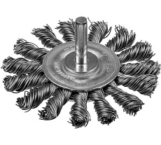 Щетка дисковая ПРОФЕССИОНАЛ (75 мм; 0.5 мм; жгутированная стальная проволока) для дрели Зубр 3522-075_z02