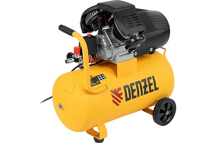 Воздушный компрессор Denzel прямой привод, dcv1800/50, 1,8 квт, 50 литров, 320 л/мин 58168
