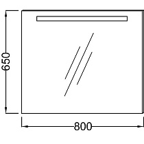 Зеркало Jacob Delafon Parallel 80 см с подсветкой, анти-пар EB1413RU-NF