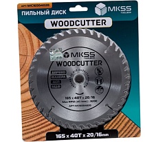 Диск пильный по дереву MKSS Toolbox Woodcutter WC1650 165x40Тх20/16 мм WC16504020