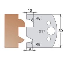 Нож мультисистема HSS фристайл R8;8 50x20x4 мм Dimar 3301750