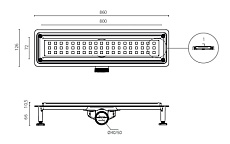 Душевой лоток Ctesi Flow Square BK4024650 80 см хром