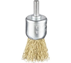 Щетка концевая для дрелей гофрированная латунированная сталь, 19 мм, хв-к 6 мм, BS 0.3 мм №852 Профоснастка 20212052