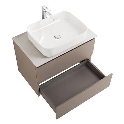 Мебель для ванной BelBagno Kraft 70 см со столешницей, эмаль, Бежевый матовый