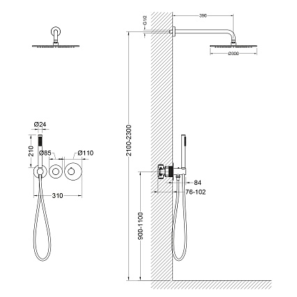 Душевой набор Timo Saona SX-2359 Душевой набор Timo Saona SX-2359