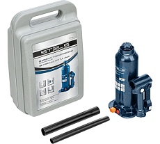 Гидравлический бутылочный домкрат 3 т, h подъема 188–363 мм, в пластиковом кейсе Stels 51173