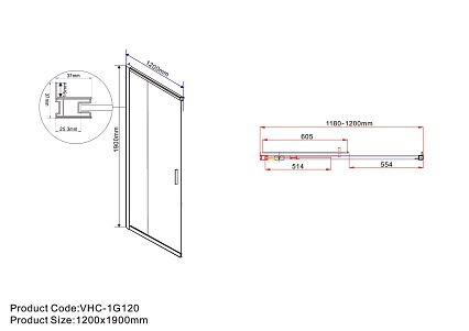 Душевой уголок Vincea Garda VSS-1G9012CL 120x90 хром, прозрачное