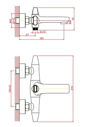 Смеситель для ванны Orange Lotos M32-100cr-S