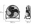 Напольный вентилятор повышенной мощности Sonnen Fe-45a, d=45 см, 120 Вт, 3 скорости, черный, 455734