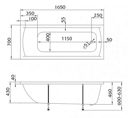 Боковая панель Vayer Milana 70 см правая Гл000022944