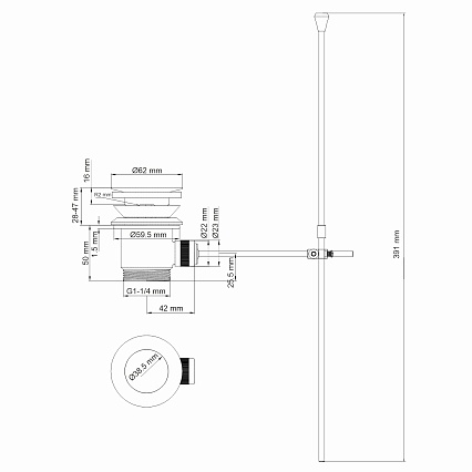 Смеситель для биде WasserKRAFT Sauer 7106 золото донный клапан