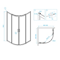 Душевой уголок RGW Classic CL-53B 90x90, прозрачное, черный