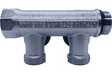 Коллектор Tiemme 2 отвода, регулируемый 3/4&quot;х3/4(18) евроконус Maxima Corner (никель) 1850007 / 1871K