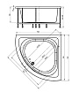 Акриловая ванна Aquatek Юпитер 150х150 см