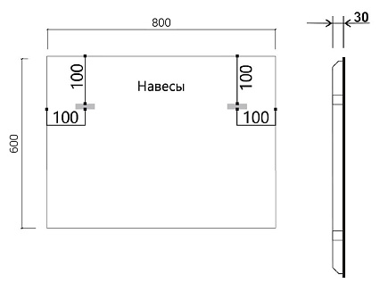 Зеркало Vincea VLM-3VN800-2 80x60 см, сенсорный выключатель и диммер, антипар