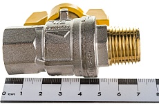 Шаровой кран для газа RUB 1/2 DN15 PN40, ВР-НР, серия ROMA S.84, бабочка S84D26