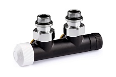 Узел нижнего подключения SR Rubinetterie угловой 1/2&quot;х3/4&quot;е чёрный матовый левый 0685-1500VCES