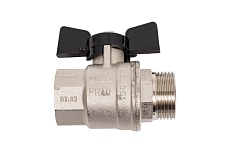 Шаровый кран Н/В Ду-25 /1&quot; бабочка черная Bugatti OREGON 3070070