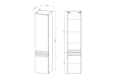 Шкаф пенал Aquatek Вега 35 см белый матовый AQ70035L-MW
