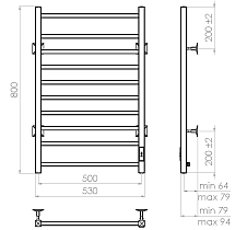 Полотенцесушитель электрический Vincea VTD-1LWE 50x80 матовый белый