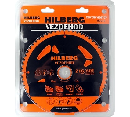 Диск пильный Vezdehod 216х30 мм, 60Т, 7º Hilberg HV218