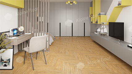 Ламинат Alpine Floor Herringbone Дуб Тулуза 606x101x8 мм, LF102-4A