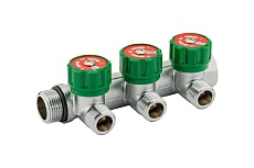 Коллектор PROFACTOR регулирующий, под плоскую прокладку, хром в/н 3/4" х 3 вых 1/2" нар PF MV 275.3